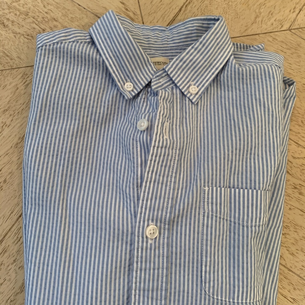 Crewcuts size 12  seersucker button down